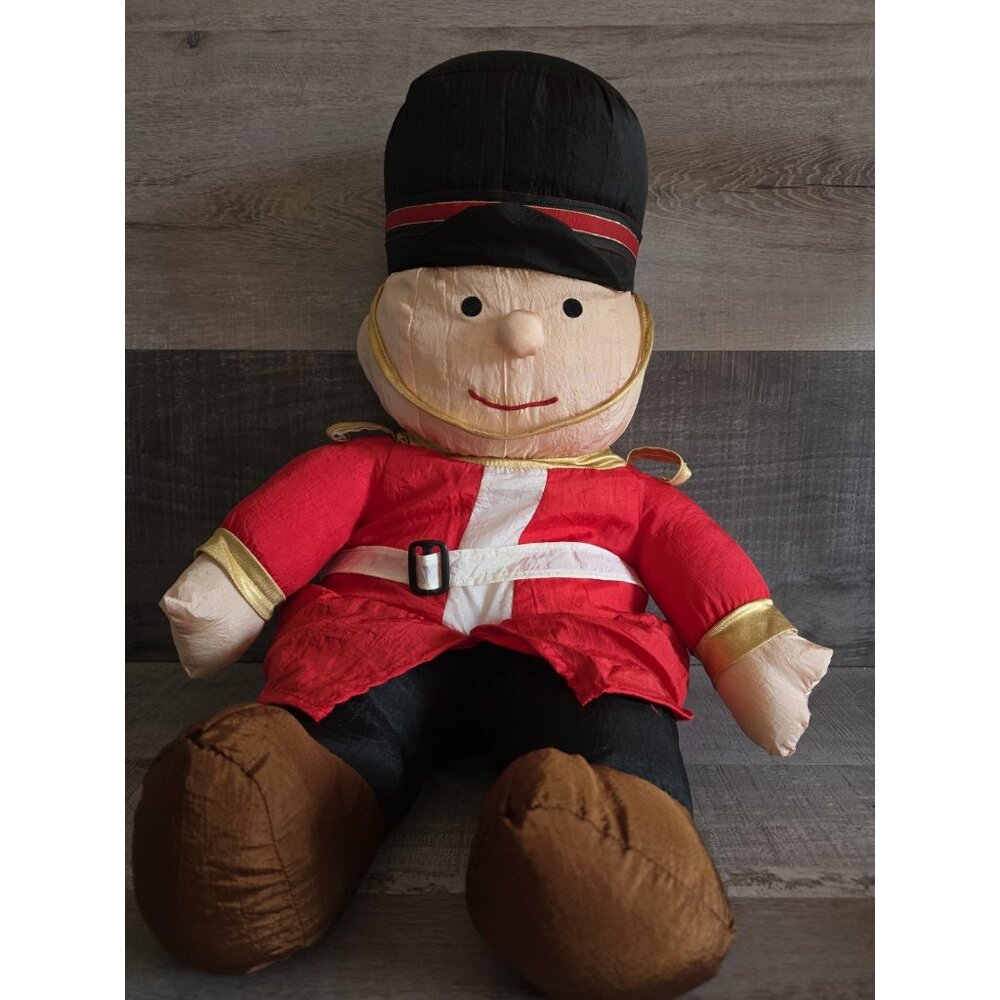 Vtg Nylon Christmas Toy Soldier Plush 21" Decor Stuffed 1992 Intl Silver Co b185